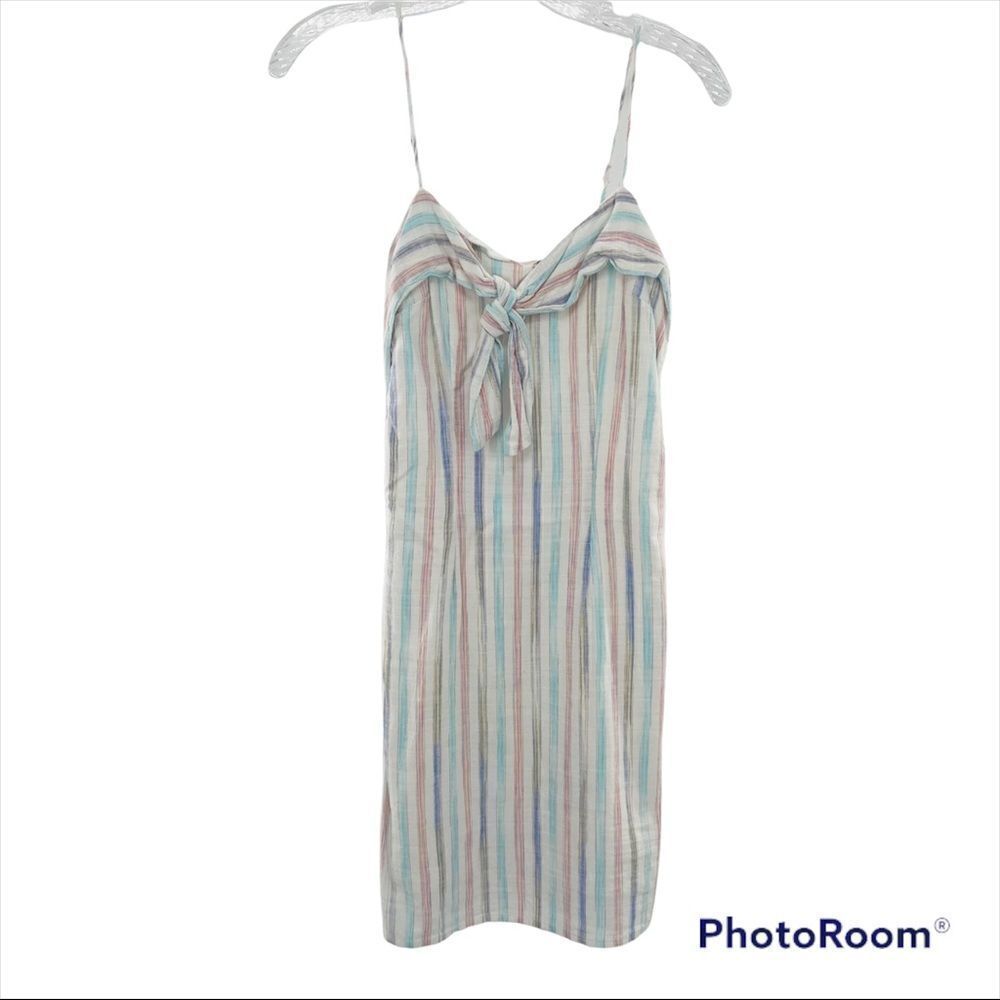 CUPCAKES & CASHMERE White Striped Sleeveless Mini Dress